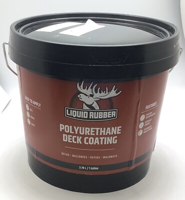 Liquid Rubber Smooth Polyurethane Deck Coating MISTY GRAY 1 GAL EXP:5/25 READ