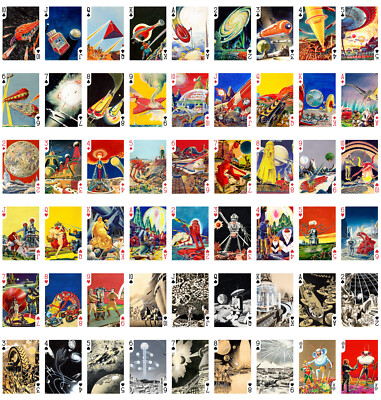 Playing Cards (Poker Deck 54Cards)FRANK PAUL SCIFI Vintage Comic Art Posters 038