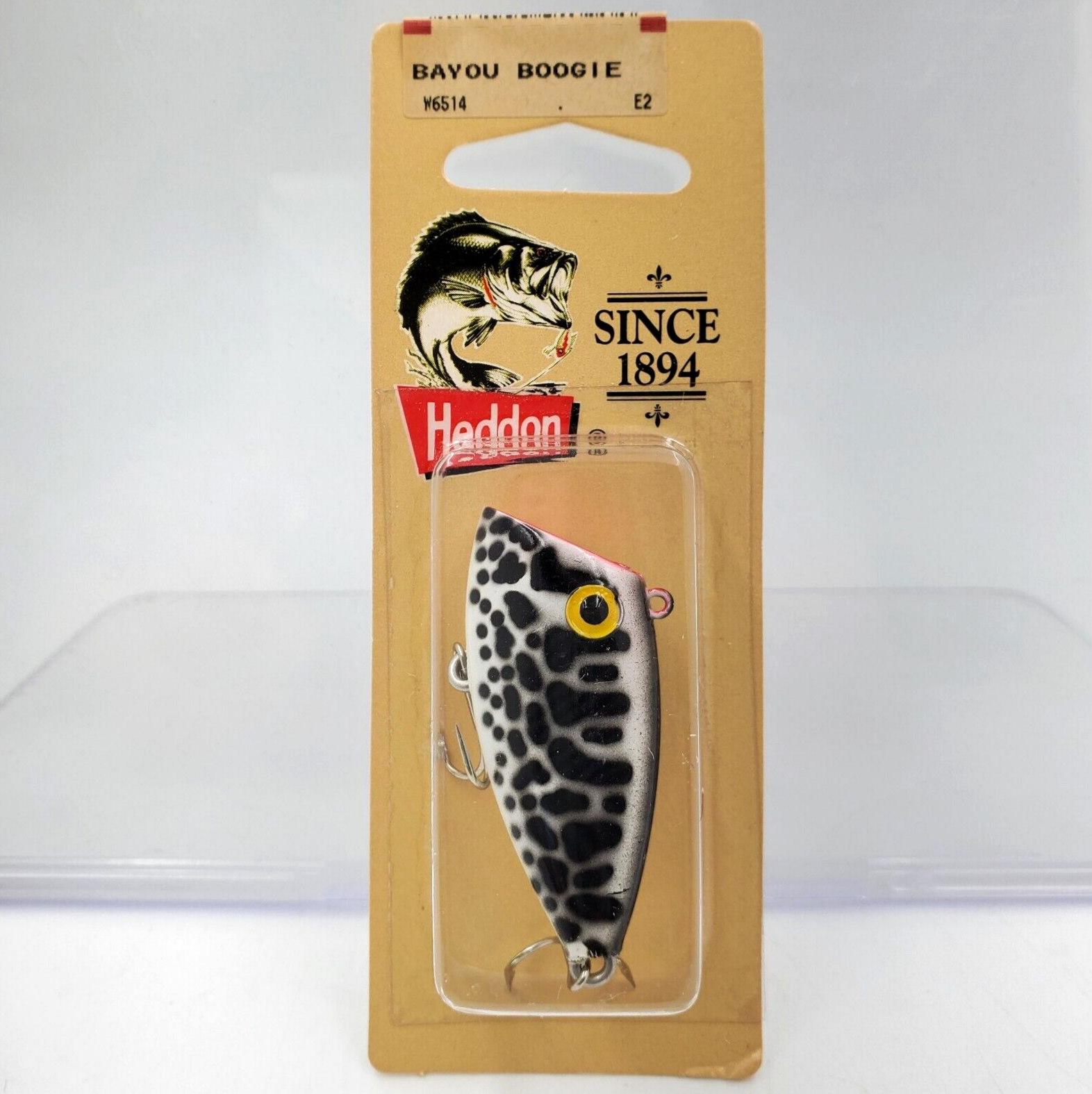 Vtg 1984 Heddon Bayou Boogie W6514 White Black Spots Red