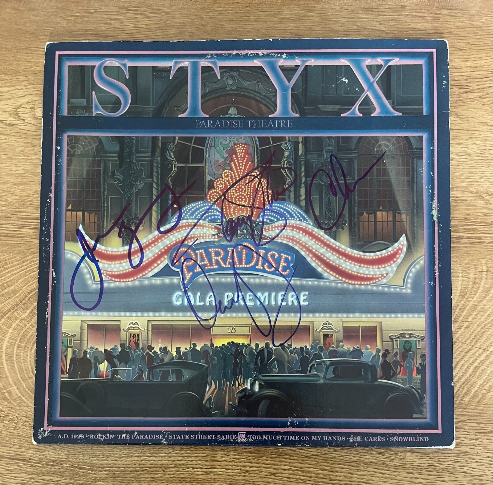 Tommy Shaw & James Young Signed Styx Paradise Theatre Album COA Proof Autographed Vinyl Record Tommy Shaw & James Young Signed Styx Paradise Theatre Album COA Proof Autographed Vinyl Record