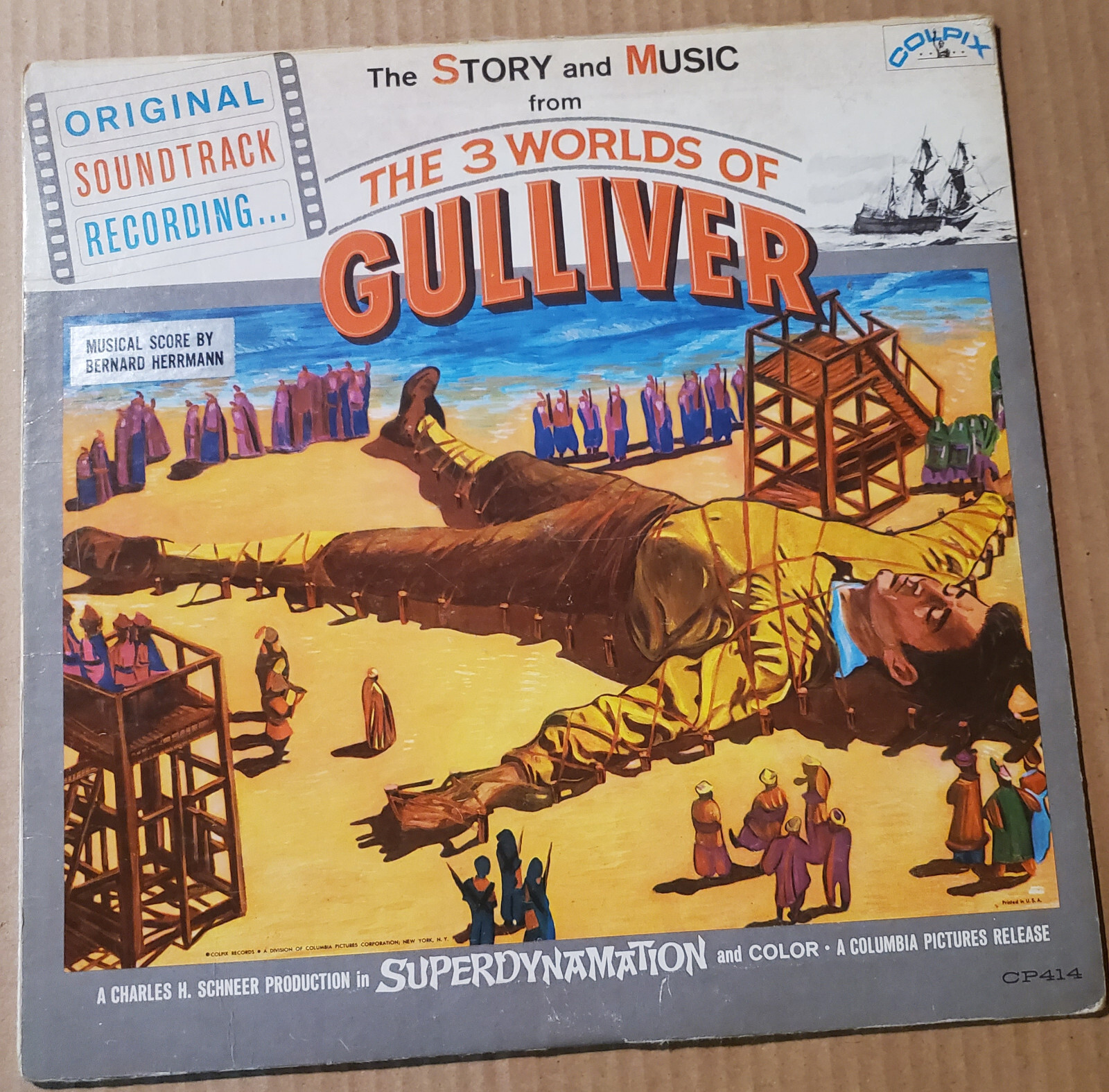 THE 3 WORLDS OF GULLIVER Soundtrack 33RPM LP Colpix CP414