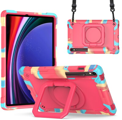 Case For Samsung Galaxy Tab S9 FE 5G S9+ A9+ A8 Rotating Stand Shockproof Cover