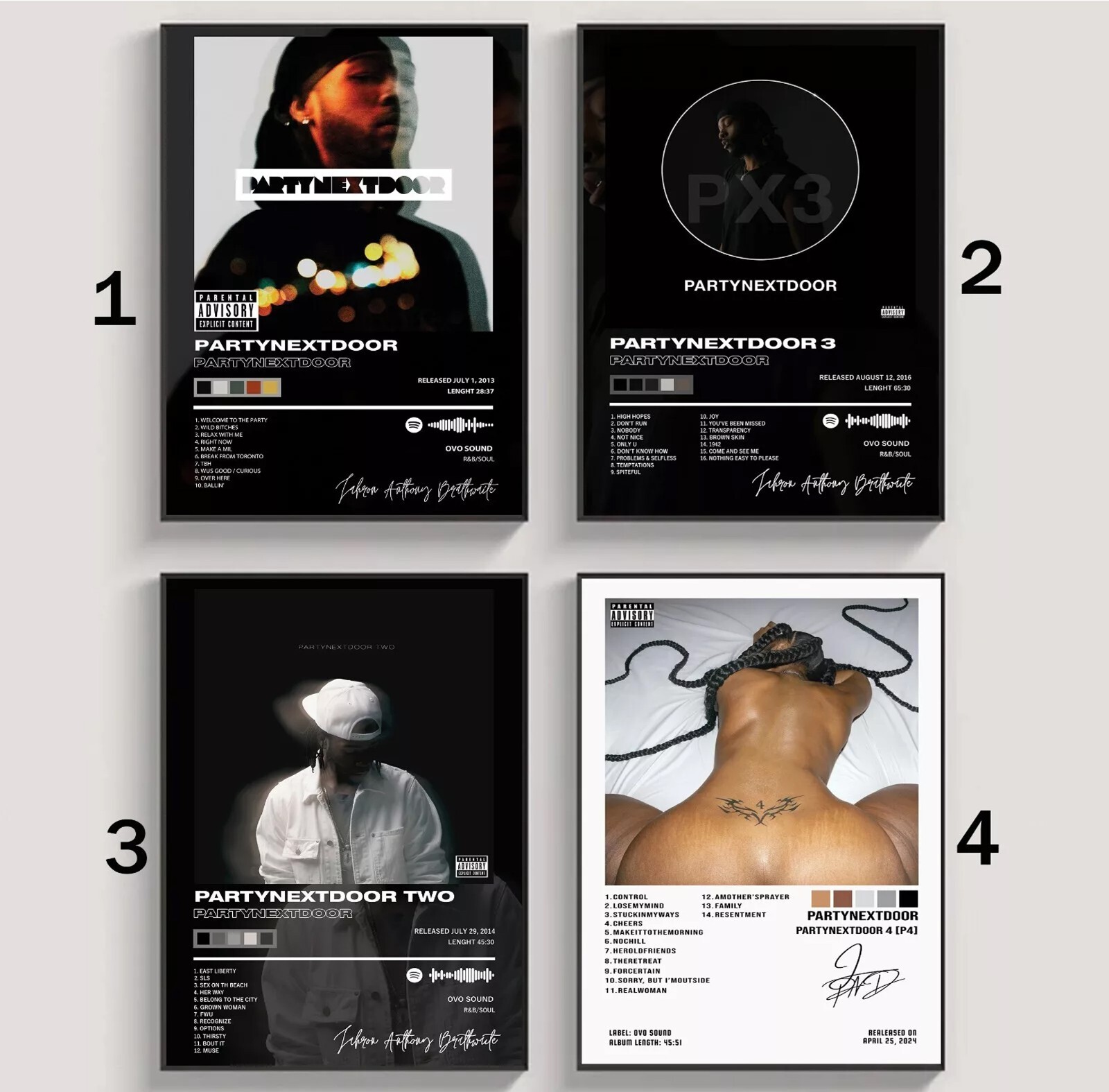 Custom Partynextdoor - OVO - All Three discs - Album Poster