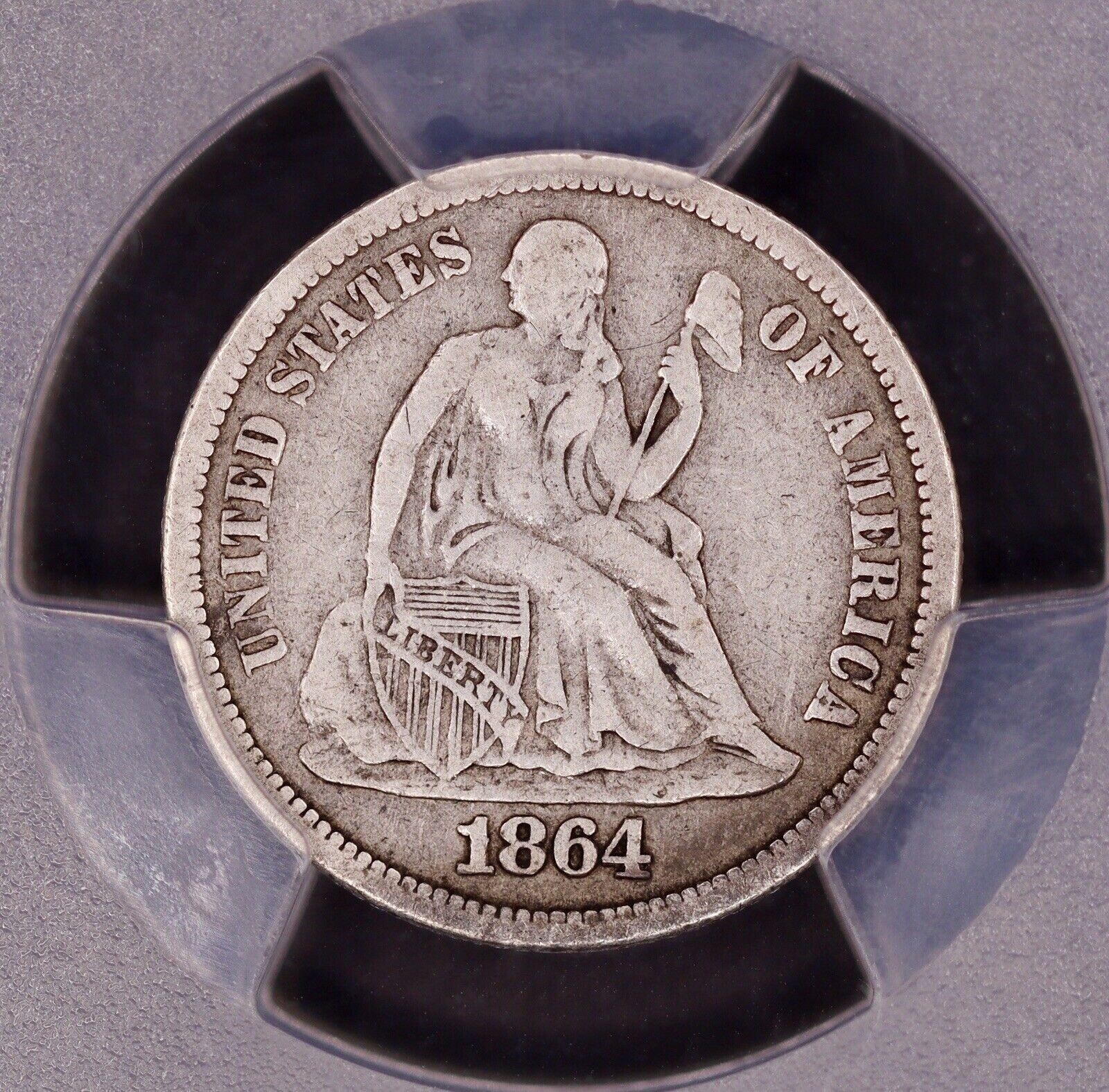 1864-S Seated Liberty Dime PCGS VF20 - Better Date Low Mint