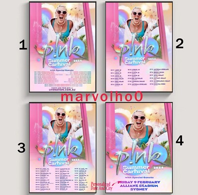 Custom Pink Singer Summer Carnival Tour 2024 US, AU, EU Poster