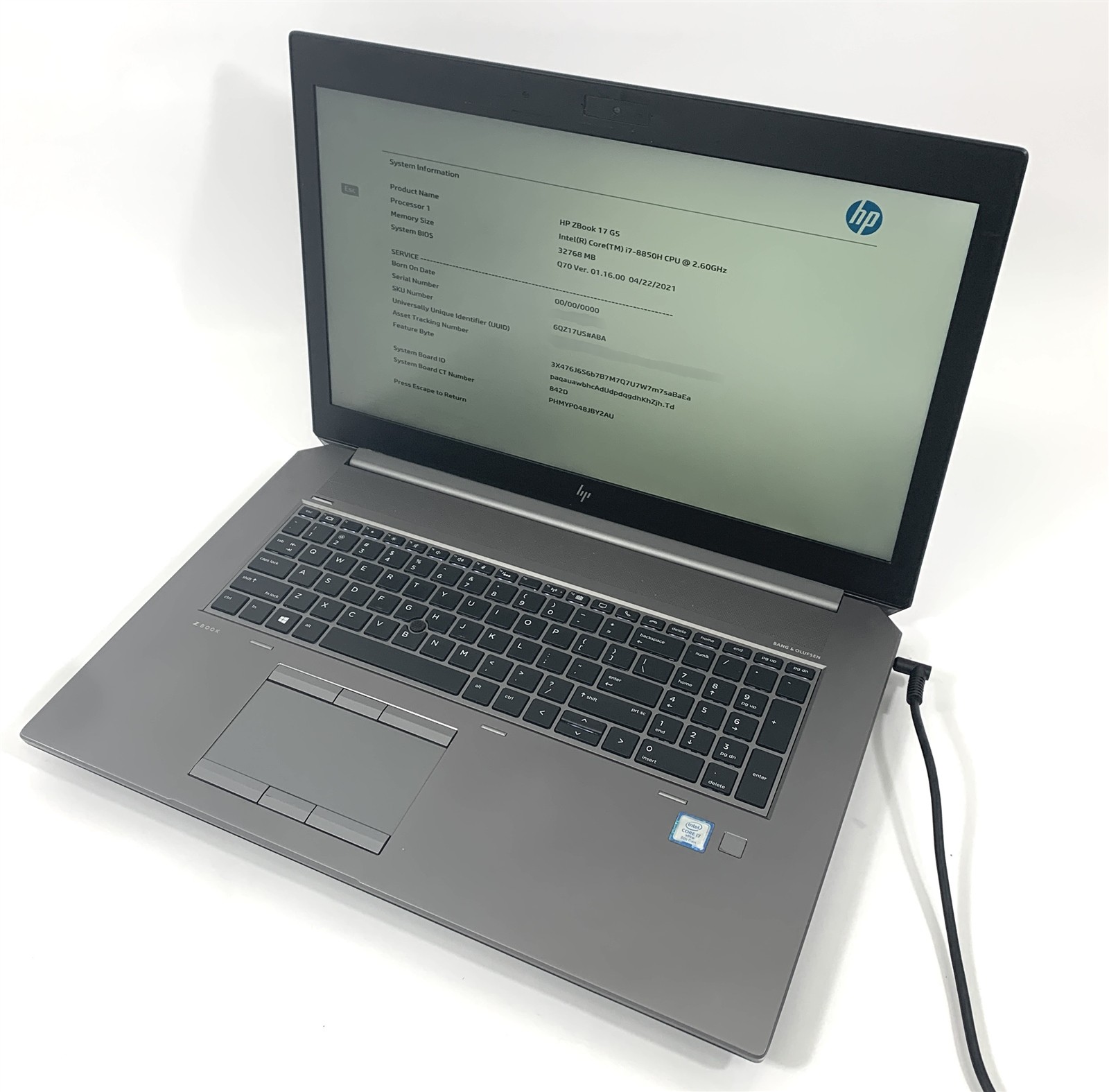 HP Zbook 17 G5 Laptop Intel i7-8850H 512GB SSD 32GB RAM