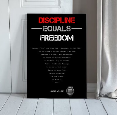 Jocko Willink Poster  Discipline Equals Freedom  Quotes Poster