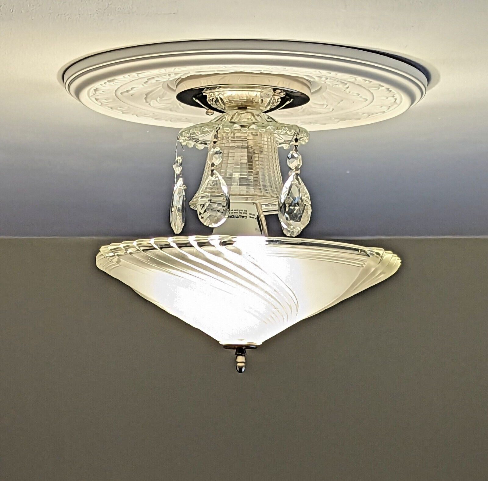 アンティーク ビンテージ 30s 40sシャンデリア ライト フラワーベース