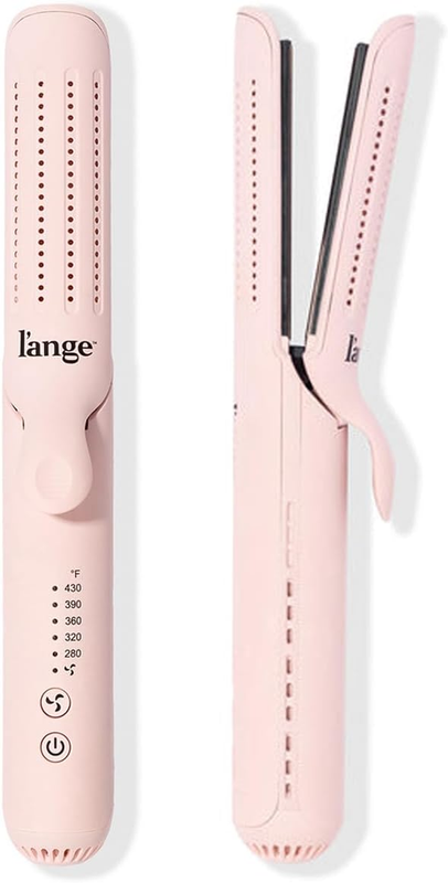 Le Duo Standard 360° Airflow Styler | 2-In-1 Curling Wand & Titanium Flat Iron Hair Straightener | Professional Hair Curler with Cooling Air Vents | Dual Voltage & Adjustable Temp (Blush)