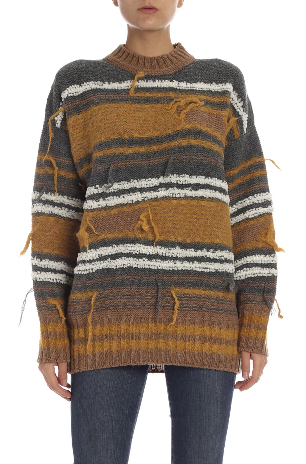 Pre-owned Missoni M  Runway Distressed Oversized Knit Sweater Pullover Jumper Unisex In Multicoloured