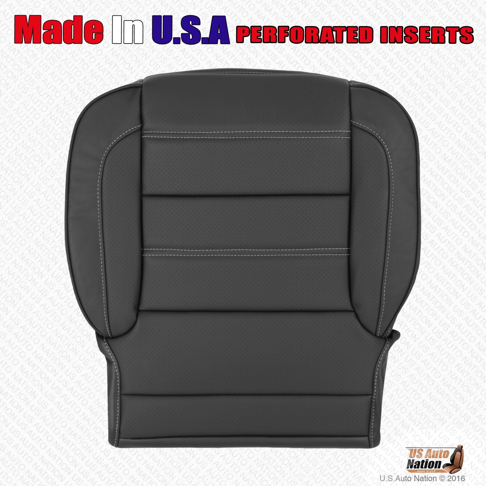 2014 2015 GMC Sierra Denali Driver Bottom Perforated Leather Seat Cover Black