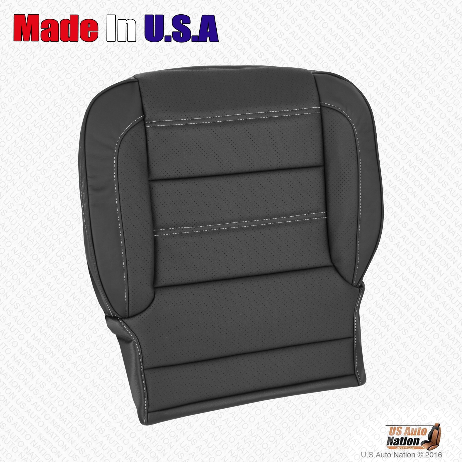2014 2015 GMC Sierra Denali Driver Bottom Perforated Leather Seat Cover Black