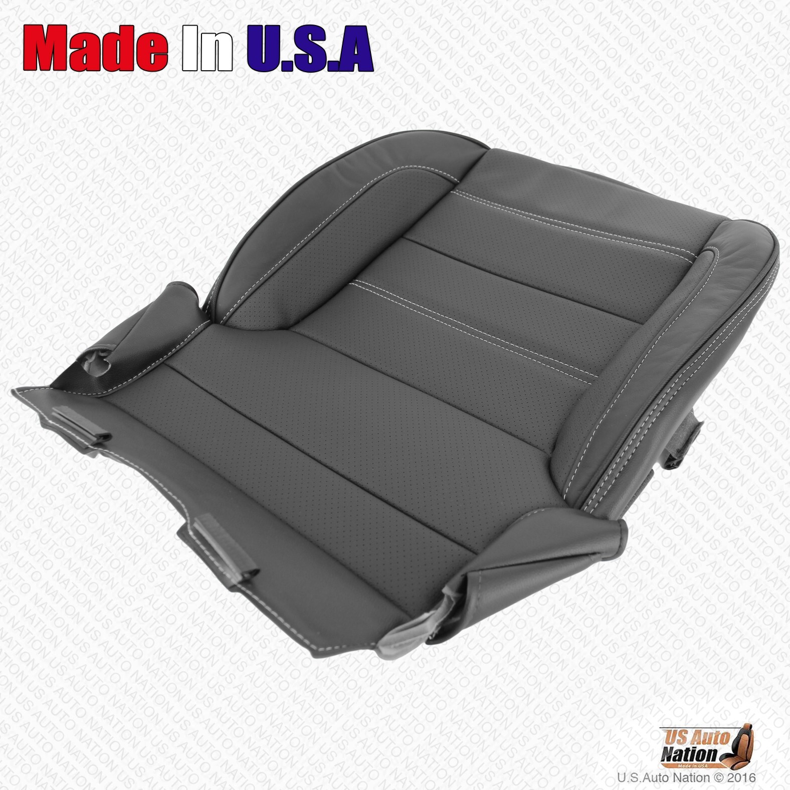 2014 2015 GMC Sierra Denali Driver Bottom Perforated Leather Seat Cover Black