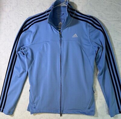 Adidas Clima 365 Track Jacket Mens Large Blue Full Zip Long Sleeve Gym Sport Run