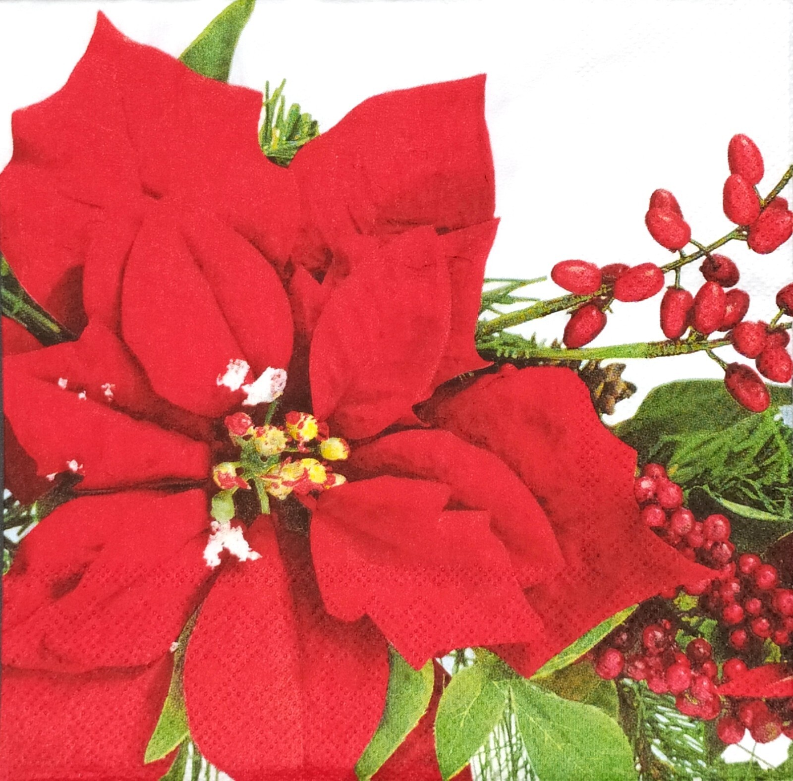 Q230# 3 x Single Paper Napkins For Decoupage Christmas Star
