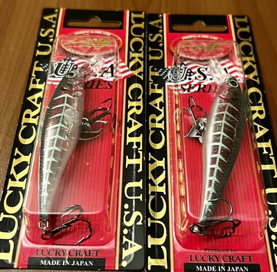 2 Lucky Craft Pointer 78SP Minnow Jerkbait Lures BLUE BACK BONE SHAD