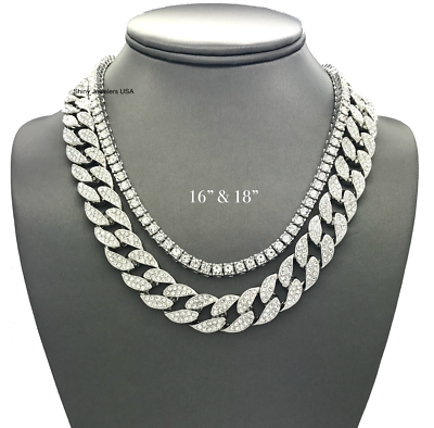 Silver cuban shop choker