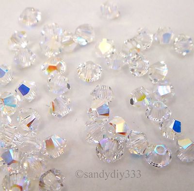 144x SWAROVSKI 5328 CLEAR CRYSTAL AB 3mm CRYSTAL XILION