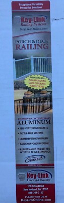 Key-Link Textured WHITE American w/ Bowed Balusters STAIR 36'' High x 8' Long