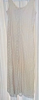 Vintage Nina Leonard Cream Dress w/diamond designs, S,36