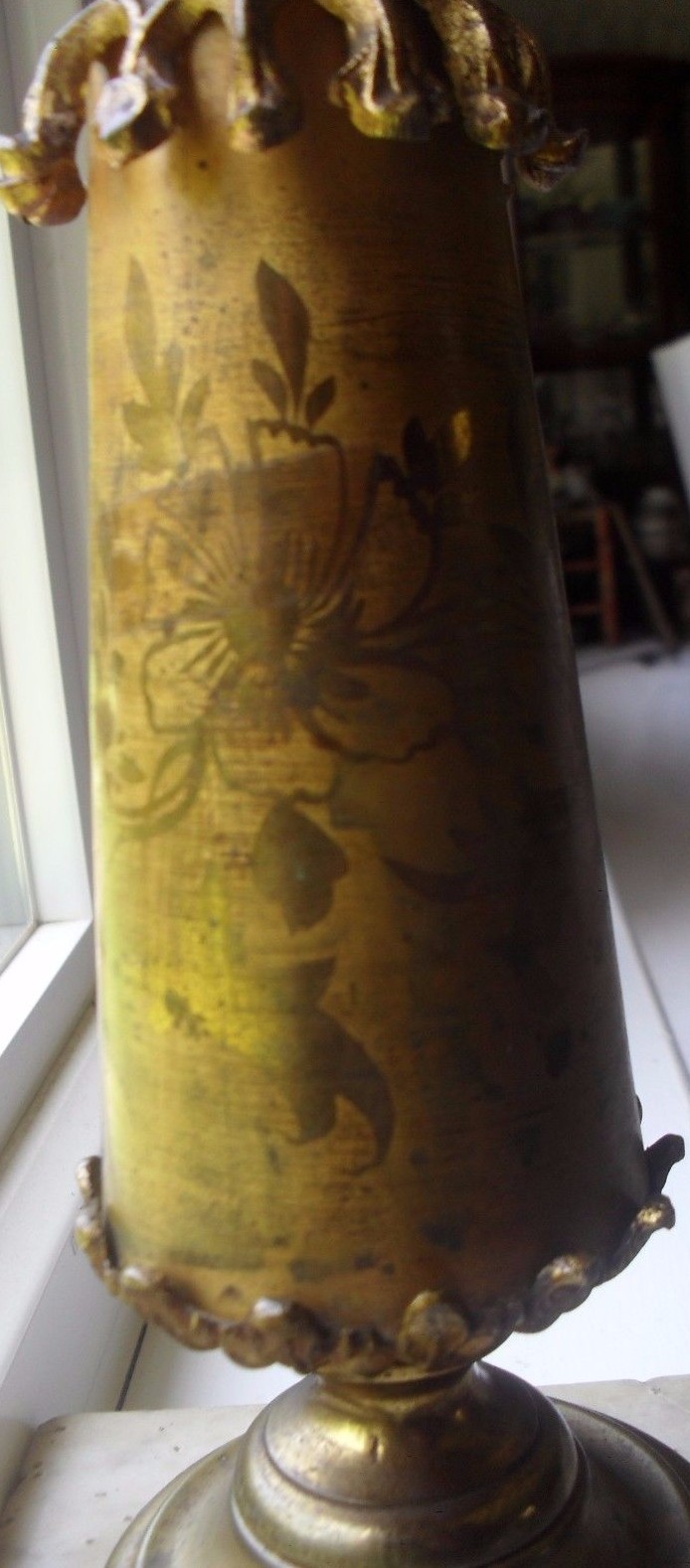 Rare Gold Painted 1843-45 Cornelia Astral Solar Whale Oil/Lard Banquet Lamp