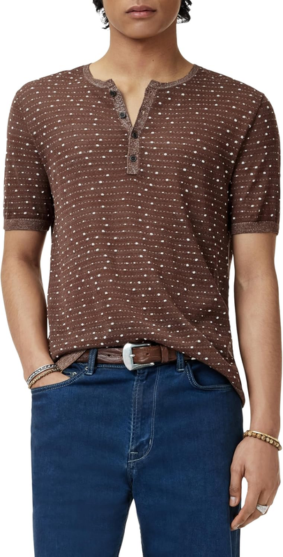 John Varvatos Mens Cabras Henley