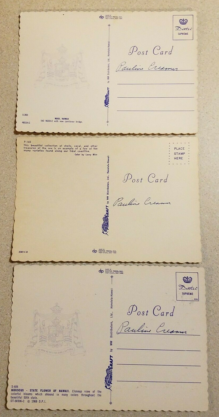 Vtg 9 POSTCARDS Shells HAWAII Bird of Paradise PLUMERIAS Iao Needle ORCHIDS Etc