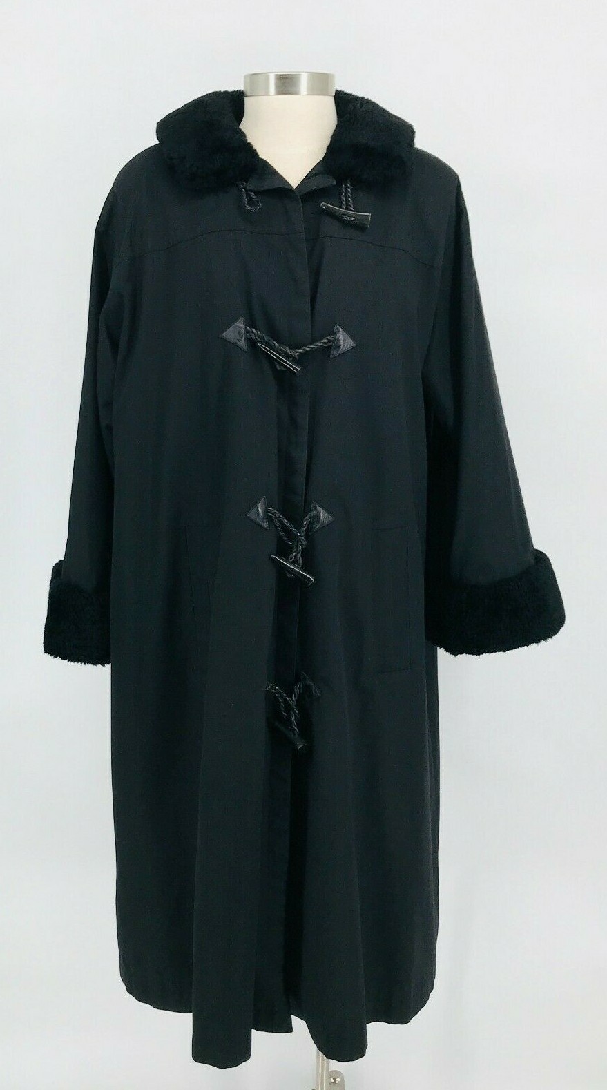 Vintage Yves Saint Laurent Fourrures Black Coat Weather Fur