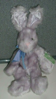 New Russ Berrie Plush MENNINGTON Purple Lavender 17'' Bunny Rabbit Bendable Ears