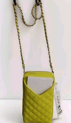 madison west Faux Leather  phone crossbody bag For Women In Olive Green