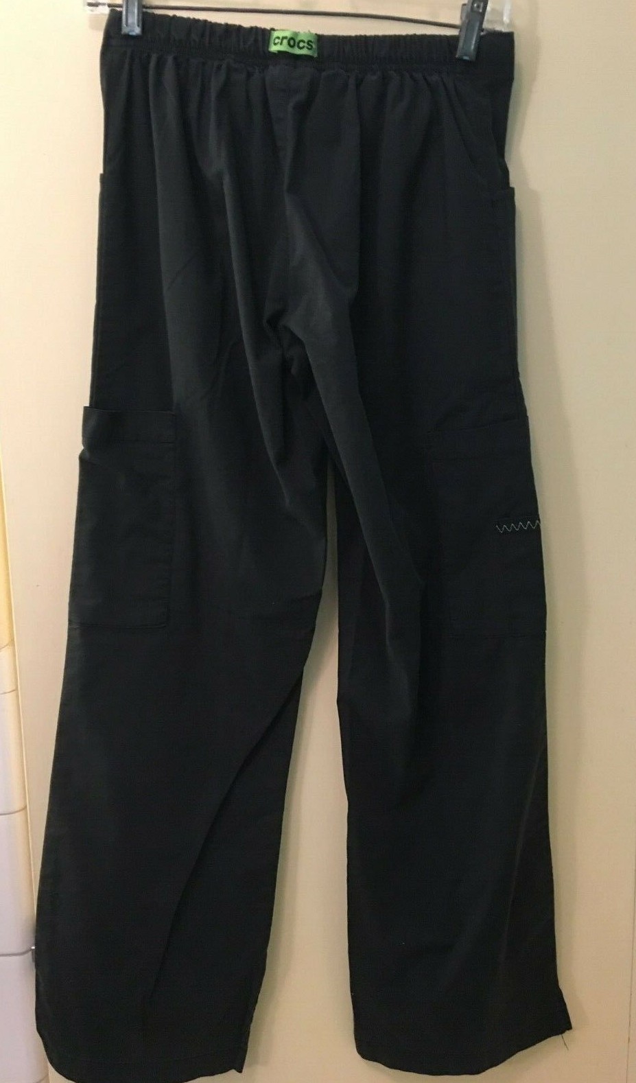 Crocs Medical Apparel Scrubs Pants Bottoms Size XS Black Green Drawstring
