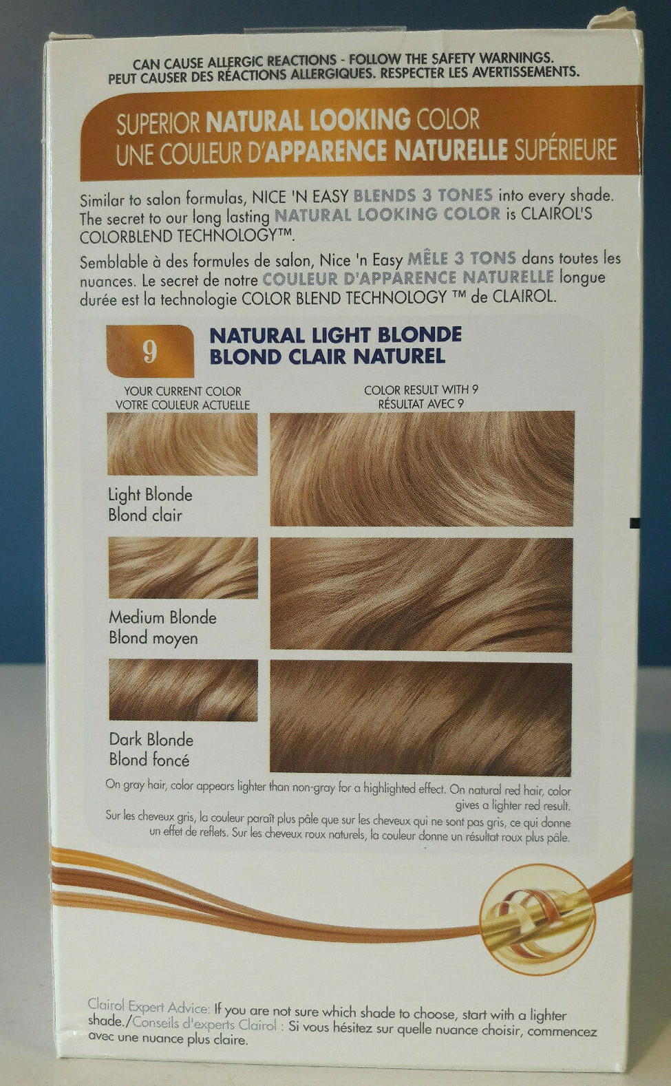 Lot of (3) CLAIROL Nice'n Easy #9 Light Blonde Permanent Hair Color / Free Ship