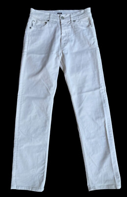 MSGM Milano Fantastic Green Organic Cotton White Denim Jeans SZ 40 Italy 6 US