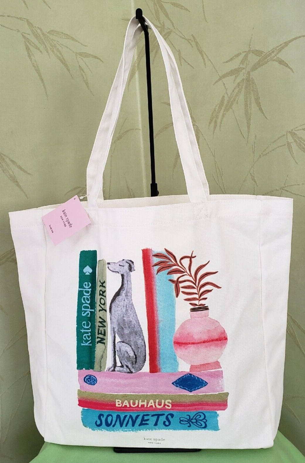 kate spade★Canvas Book Tote★Bookshelf/ロゴ★A4可 Amazon.com: kate spade new york Canvas Tote Bag for Women