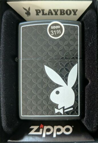 Zippo Windproof Black Matte Lighter With Playboy Bunny, 29578/ #76