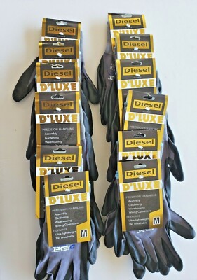 12-Pair Diesel D LUXE Glove Ultra-Lightweight breathable Smooth palms Small - XL