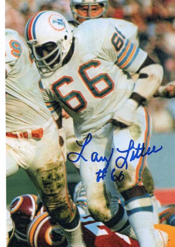 1- Larry Little Miami Dolphins 8x10 Print Auto Sports Photo