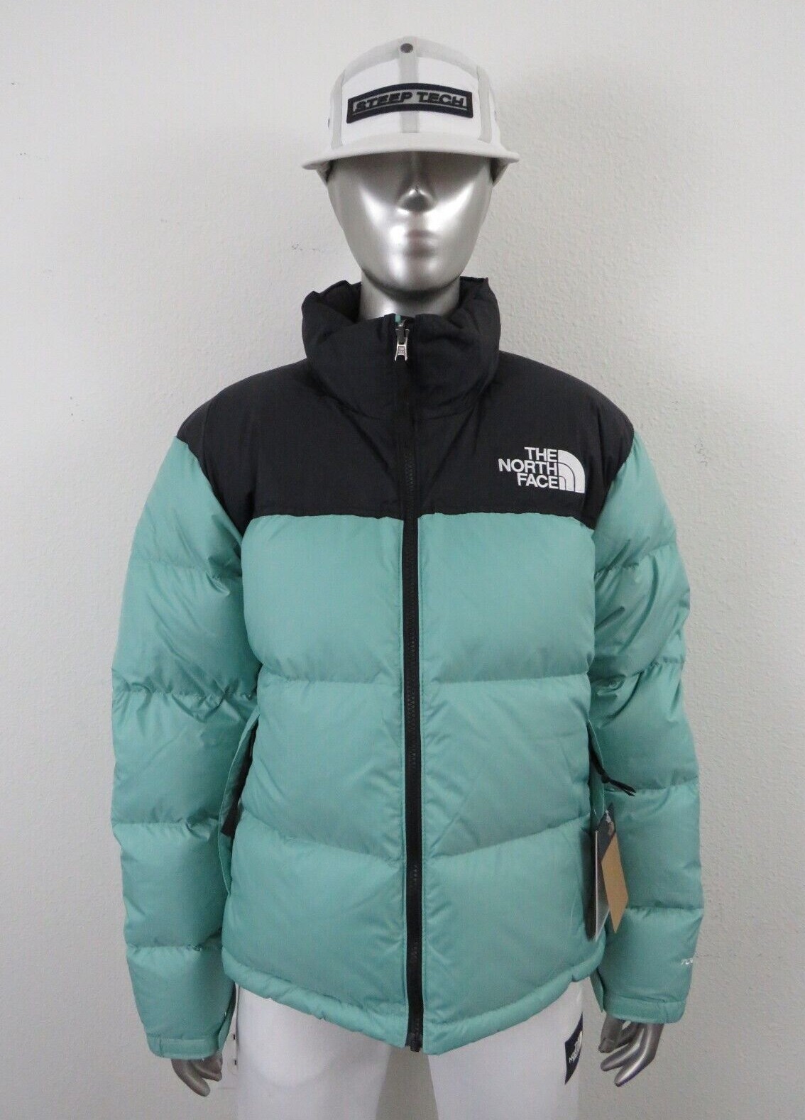 Pre-owned The North Face Womens  1996 Retro Nuptse Puffer 700-down Hooded Jacket - Wasabi In Wasabi / Tnf Black / Tnf White Logo