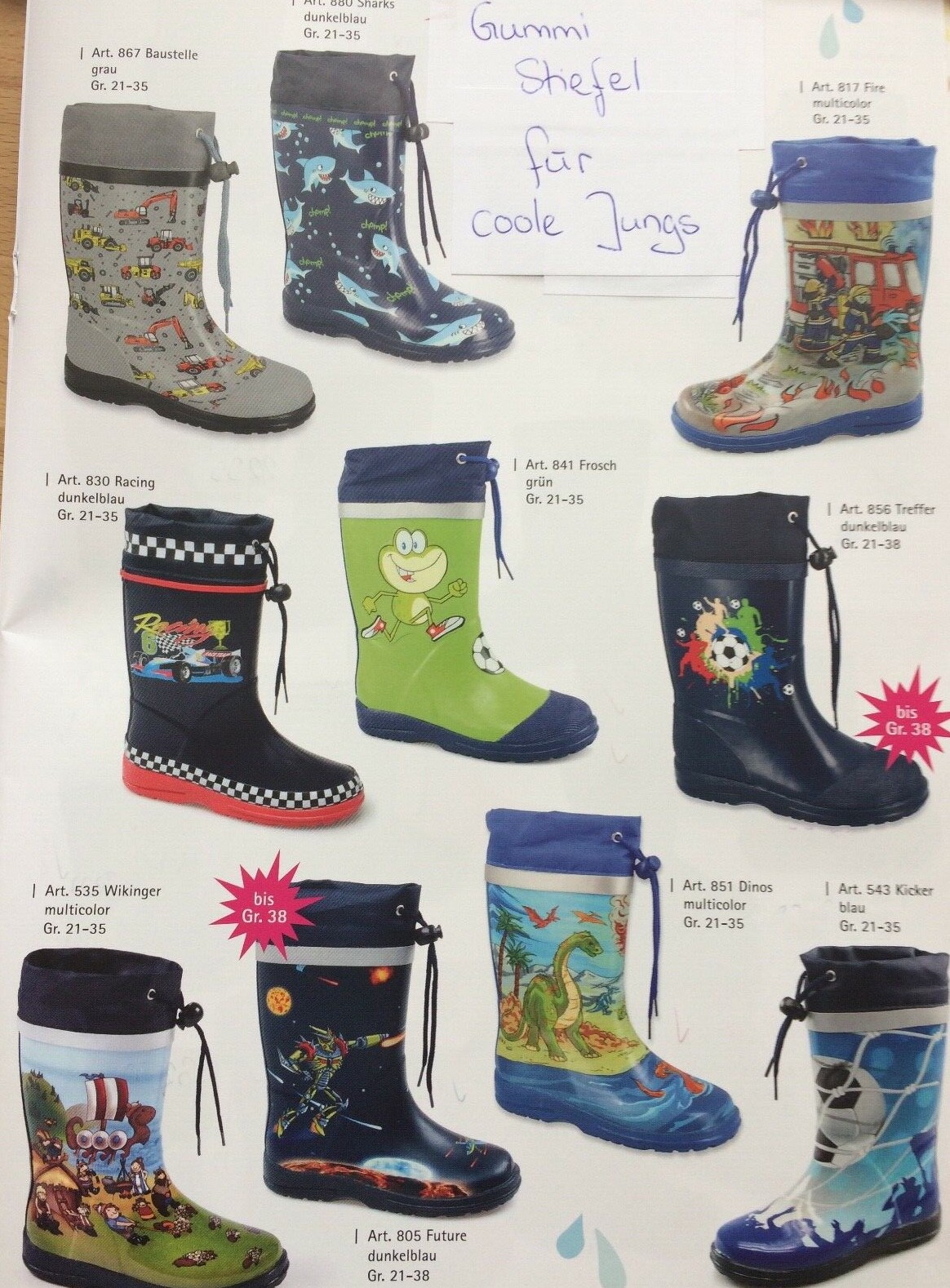 Beck Jungen Kinder Baby Regen Matsch Gummistiefel Gr. 21-38 viele Motive