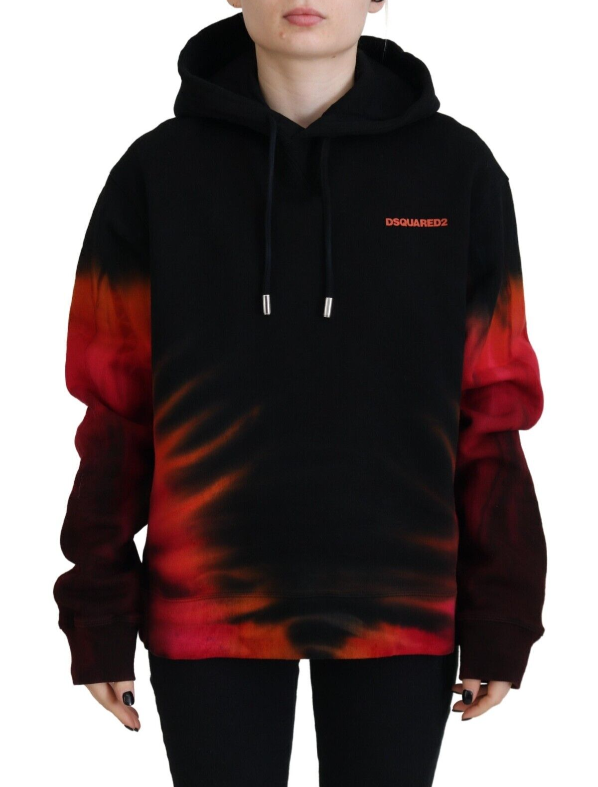 

DSQUARED2 Свитер, черный, красный, хлопковый свитшот с капюшоном IT38/US4/ Рекомендуемая розничная цена 800 долларов США, Multicolor