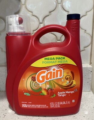 Gain Aroma Boost Liquid Laundry Detergent, Apple Mango Tango Scent, 154 Fl Oz