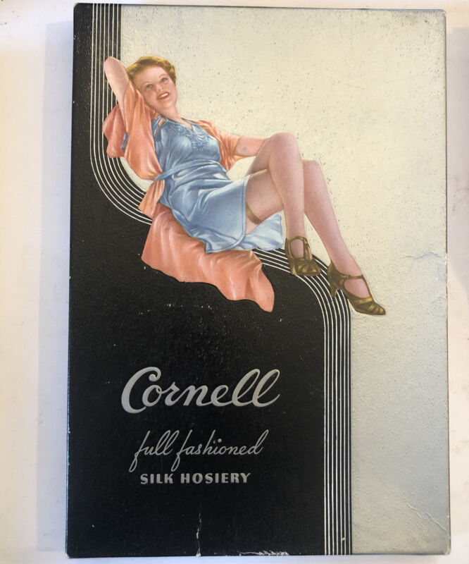 1pr Vintage Cornell Womens Pure Silk Stocking Hosiery W/seams RHT  Sz10.5 NO BOX