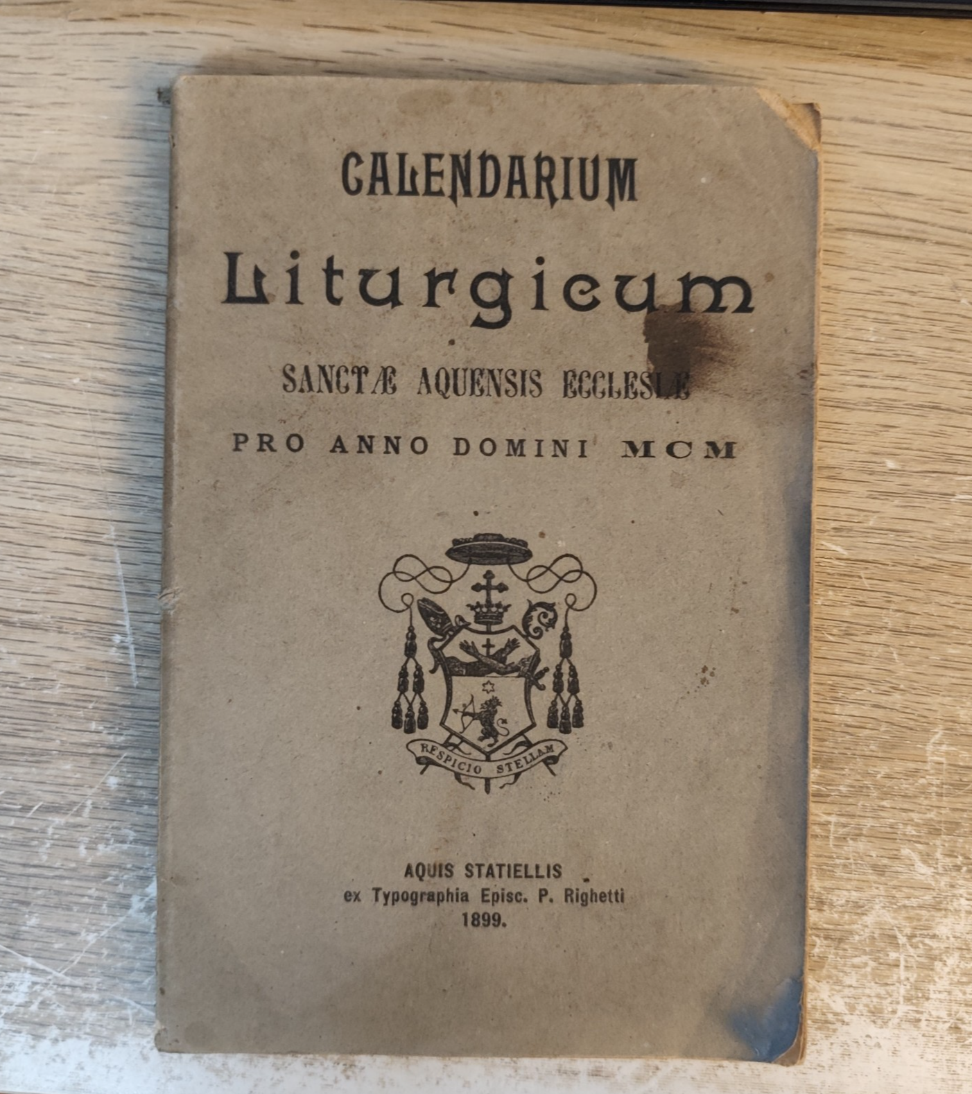 Calendarium Liturgicum Sanctae aquensis ecclesiae - 1899 Righetti tipografia