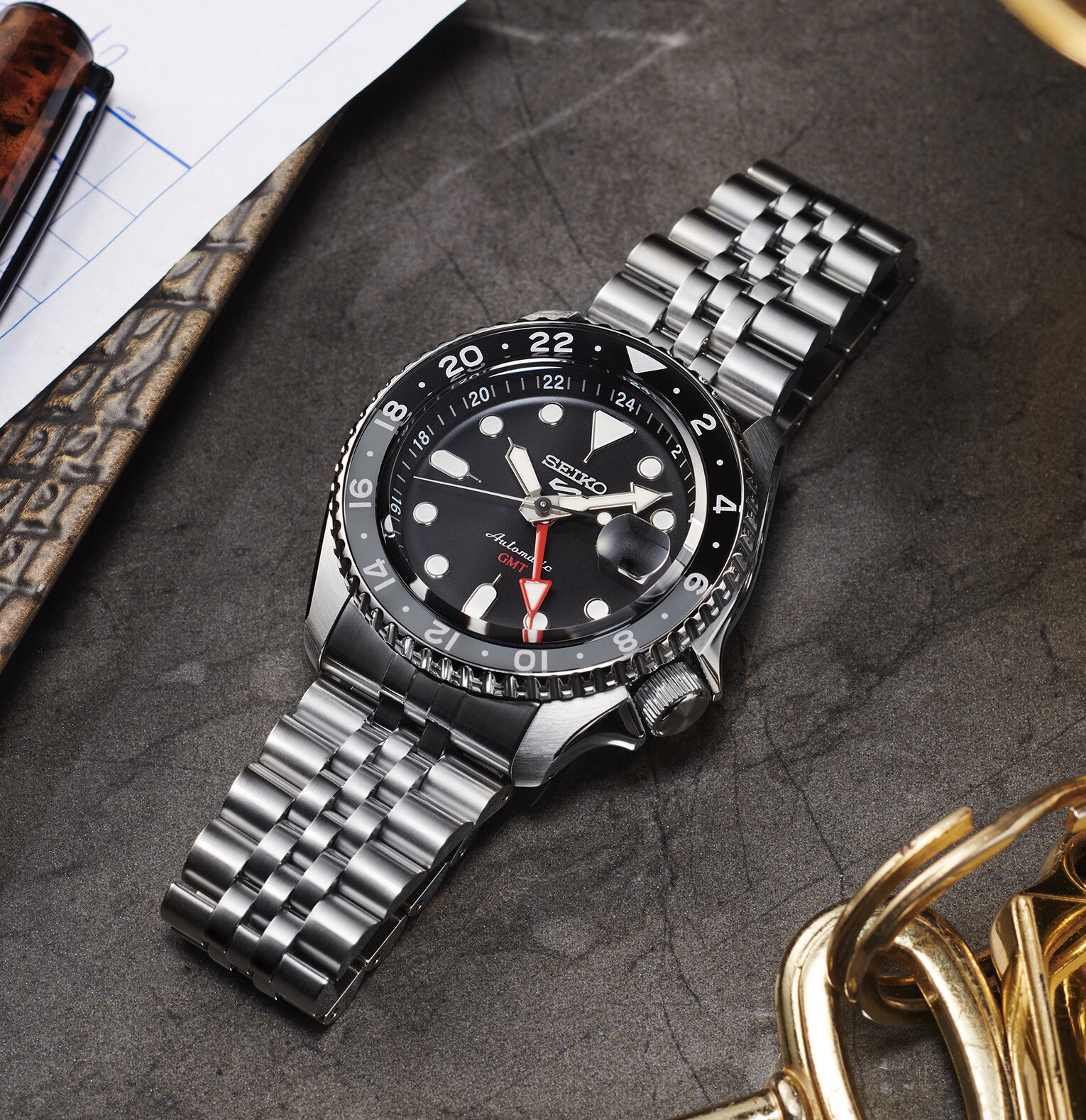 Pre-owned 5 Sports Skx Sports Style Gmt Sbsc001 Watch Automatic Black 2022  Japan F/s