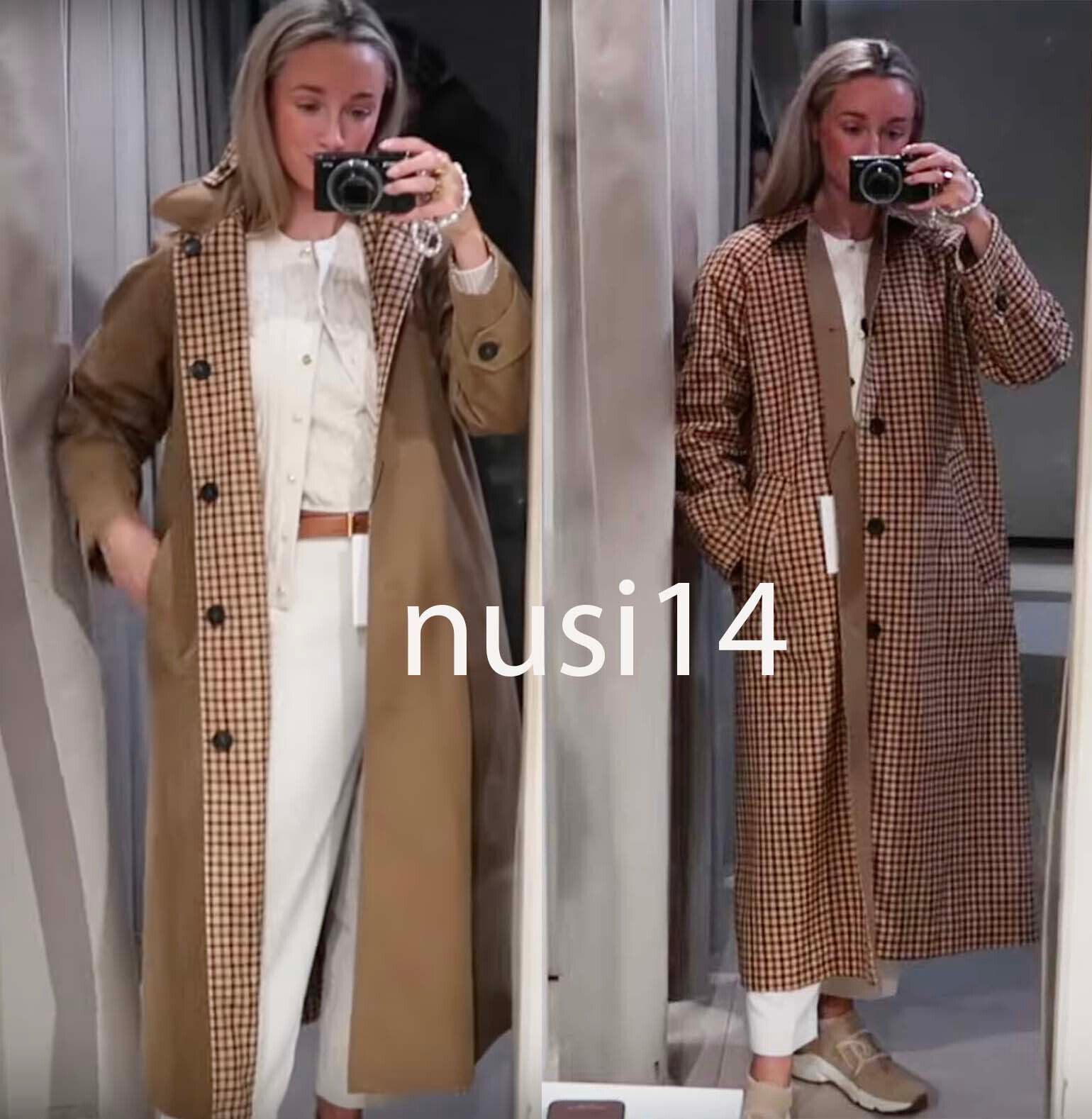 ZARA WOMAN BNWT SS25 ZW REVERSIBLE TRENCH COAT XS-XL DARK ZARA WOMAN BNWT SS25 ZW REVERSIBLE TRENCH COAT XS-XL DARK