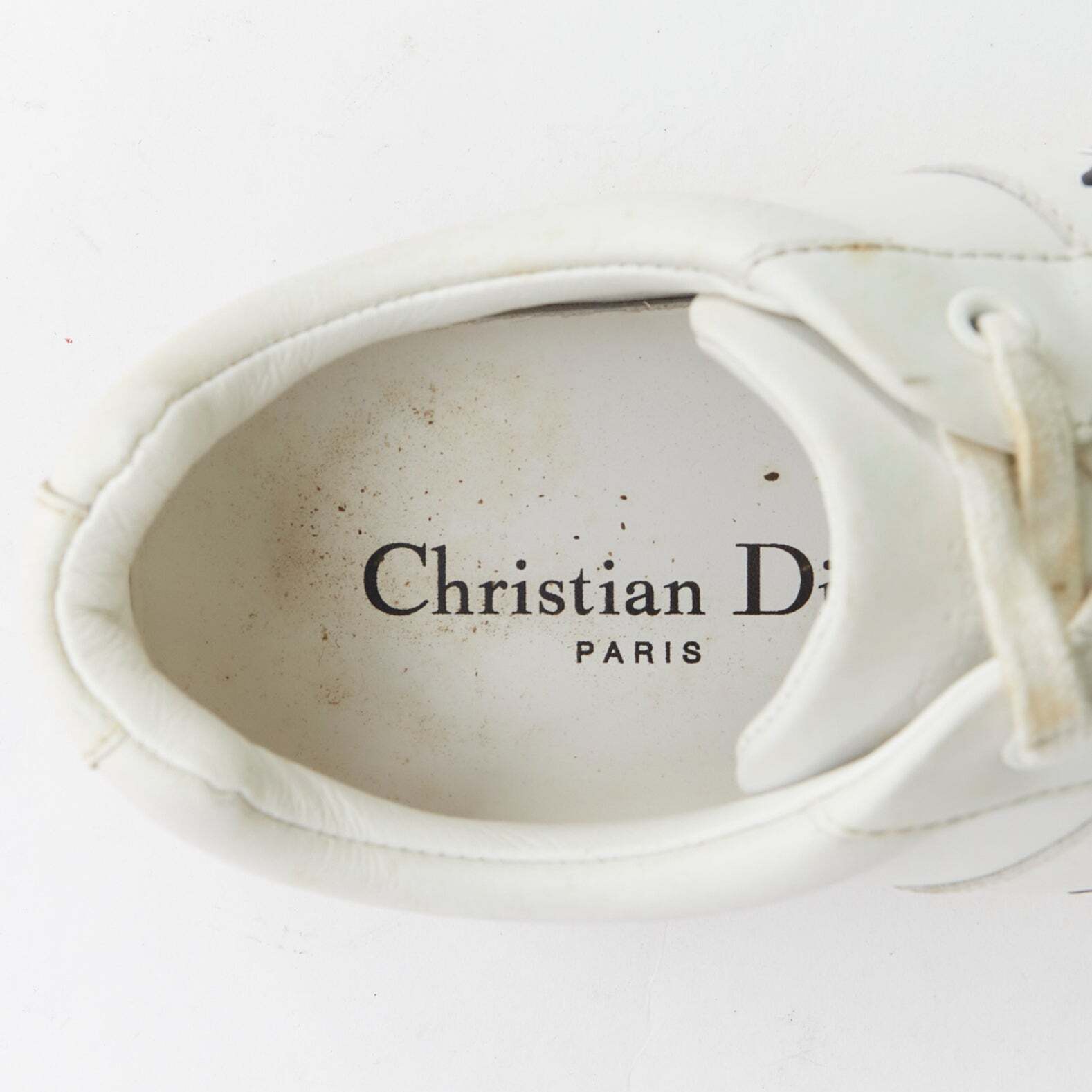DIOR D Bee white leather CD logo grey suede trim sneakers DIOR D Bee white leather CD logo grey suede trim sneakers