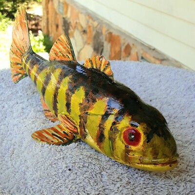 9'' L .  Yellow Perch Ice Fishing Decoy By James Mead In New Condition  My   .