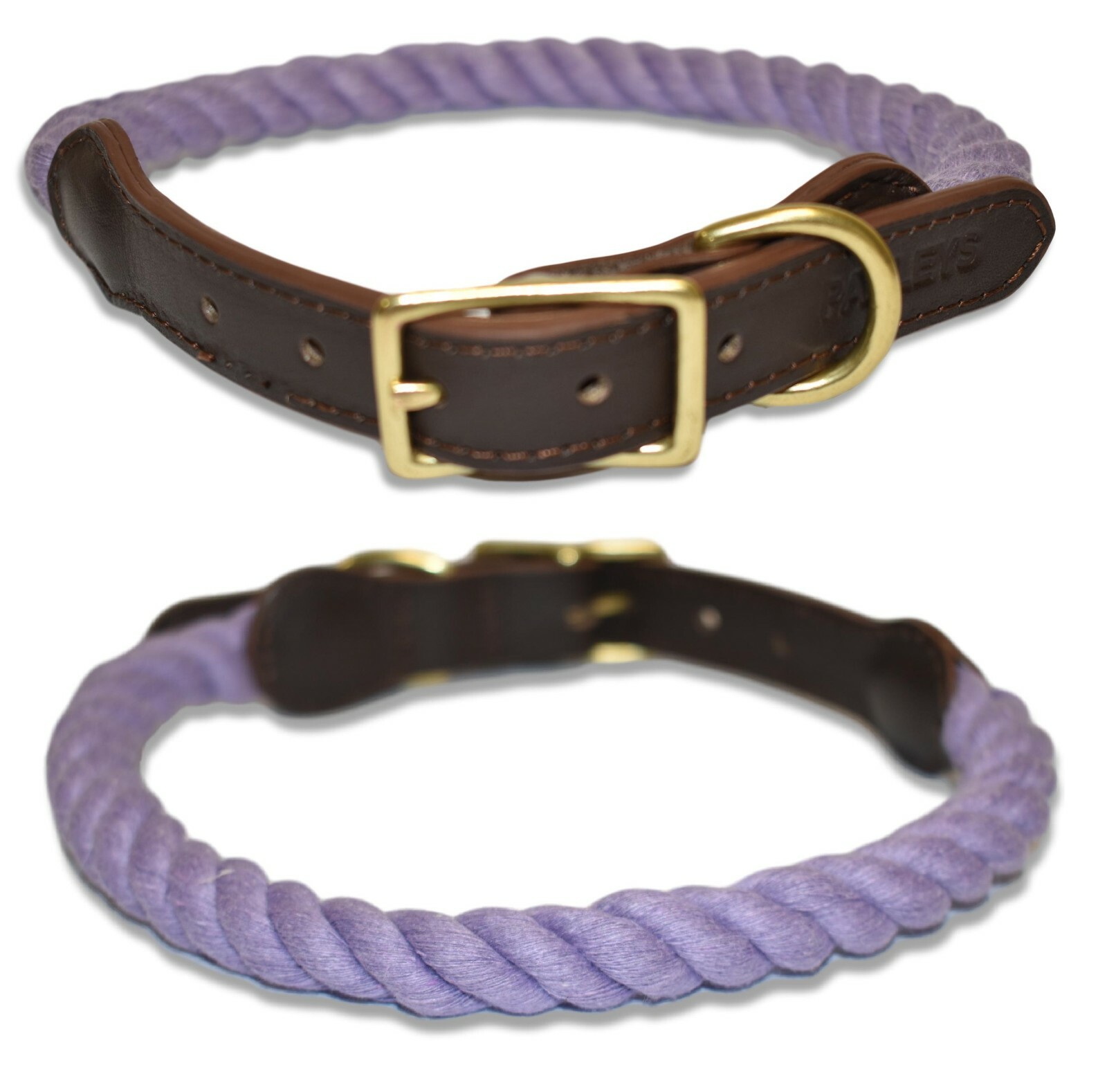 lilac leather dog collar