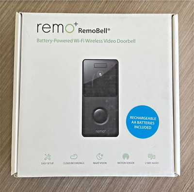 Remo+ RemoBell Battery Powered Wi-Fi Wireless Video Doorbell - NEW