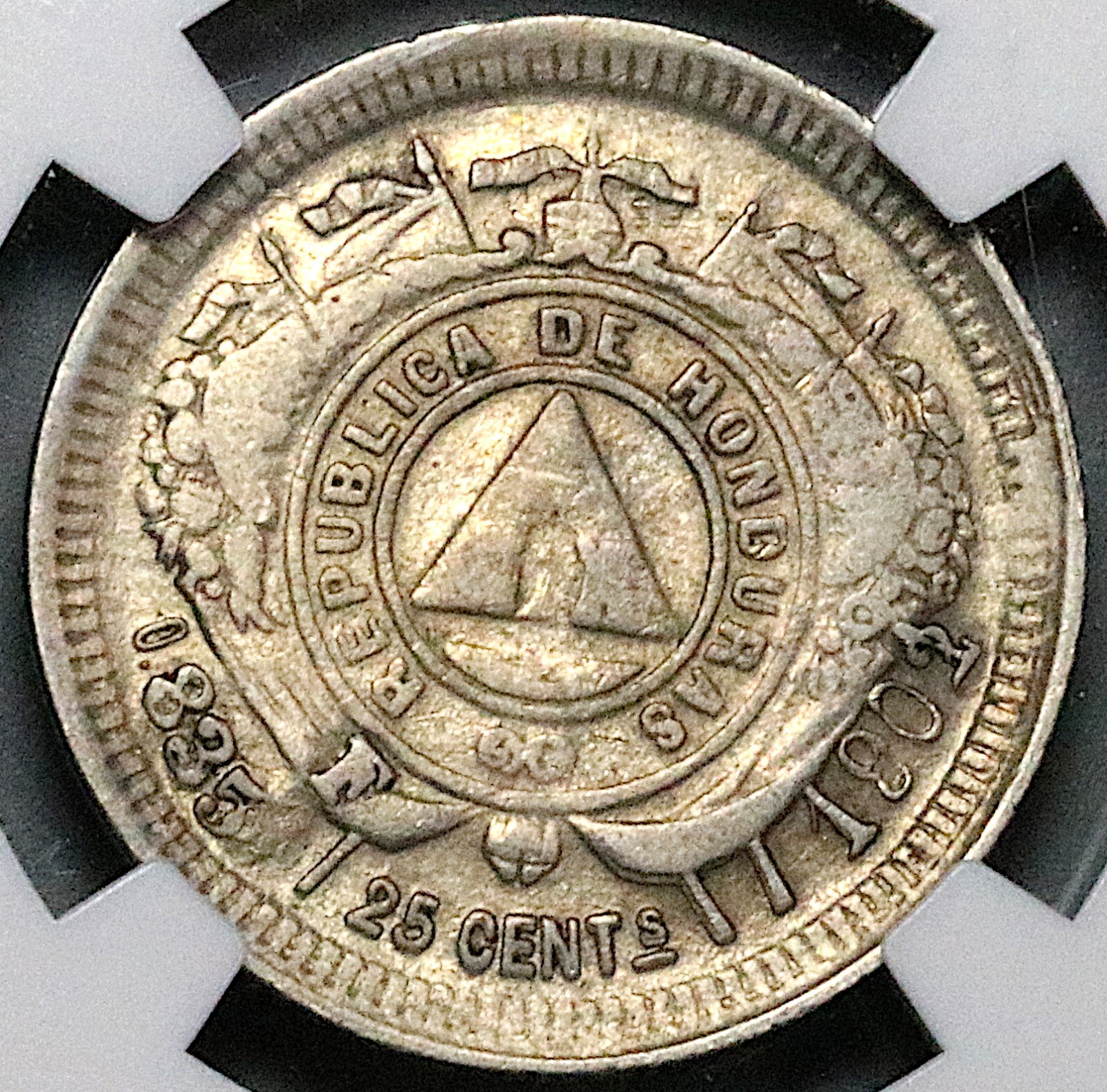 1902/801 NGC VF 30 Honduras 25 Centavos Standing Liberty 1902/801 NGC VF 30 Honduras 25 Centavos Standing Liberty